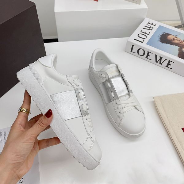 

wholesale brand men's and women's shoes fashion classic couple orange small white shoes leather stitching waterproof sneakers size, Black