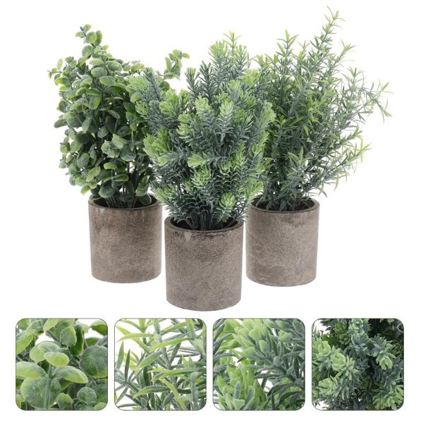 

3pcs artificial plant bonsai vivid mini deskplant potted desk ornament
