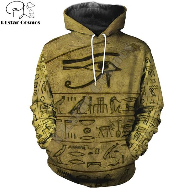 

men's hoodies & sweatshirts egyptian eye of horus 3d printed men hoodie harajuku fashion hooded sweatshirt street jacket autumn kj680, Black