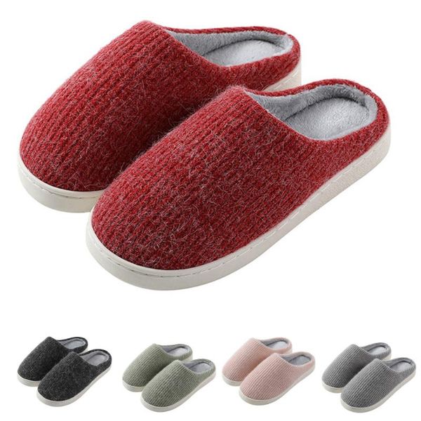 

home slippers indoor outdoor non-slip home slipper shoes for woman chaussures winter women's cute bowknot warm cotton soft plush, Black