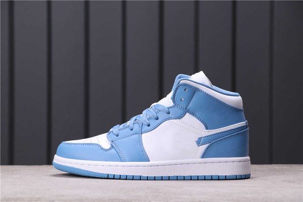 

authentic jumpman 1 mid white basketball designer shoes off union north carolina blue fashion trainers chaussures
