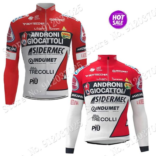 

racing jackets androni team winter 2021 cycling jersey long sleeve clothing race road bike shirts bicycle mtb uniform maillot culotte, Black;red