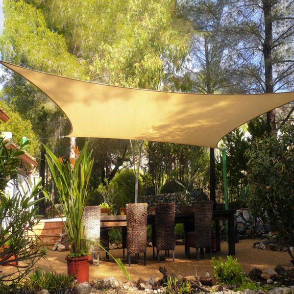 

shade 3x3x3m triangle sun sail polyester canopy waterproof uv block for garden swimming pool (grey)