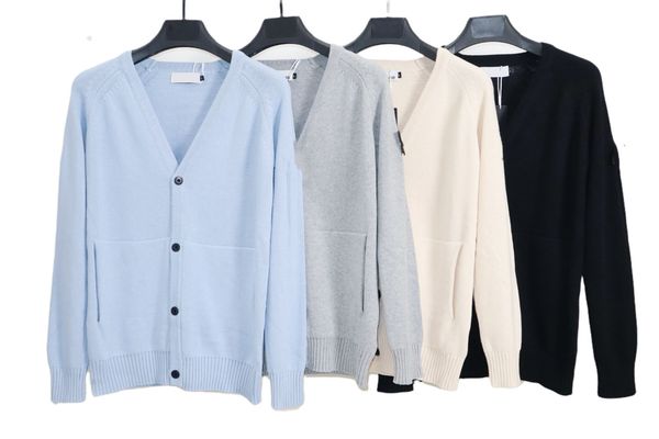 

toney company men's sweaters island autumn cardigan stones embroidery badge, White;black