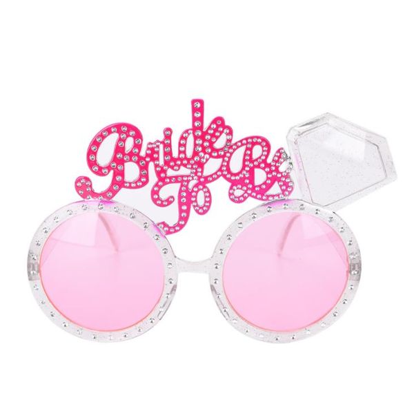 Pink Bling Diamond Right Bachelorette DEN Party Party Actores Невеста, чтобы быть очки для очков невесты-солнцезащитные очки для глаз украшения для глаз Фото реквизиты SN3106