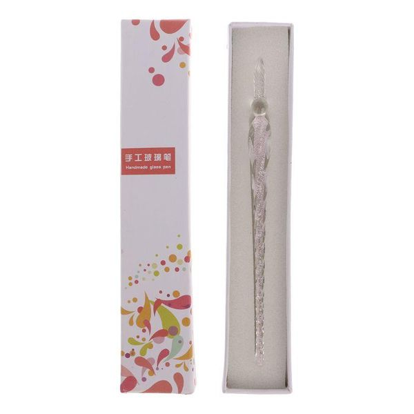 

gel pens vintage handmade glass dip signature ink fountain pen writing tool offices school stationery with gift box
