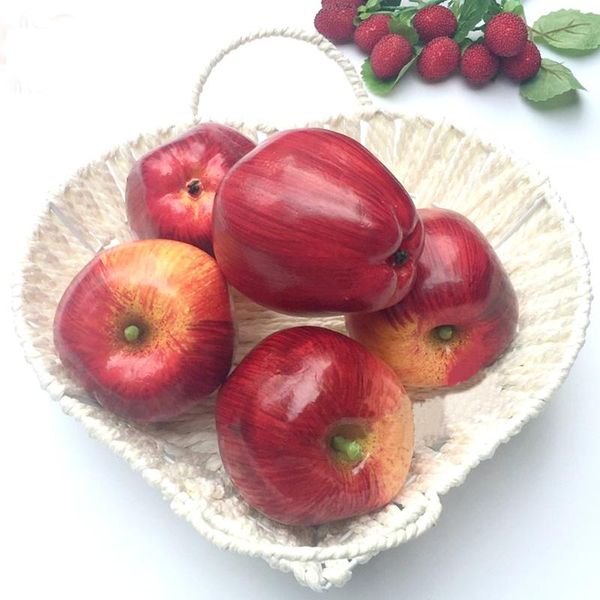 

party decoration 10pcs 8cm size artificial simulated fruit red delicious apple&artificial plastic fake apple