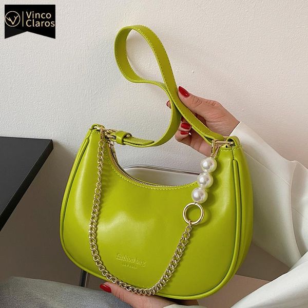 

evening bags fashion half moon shoulder leather beading crossbody for women 2021 brand sac a main purse and handbag luxury designer