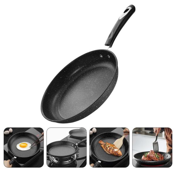 

pans 1 pc stone honeycomb double bottom non-stick frying pan (black)