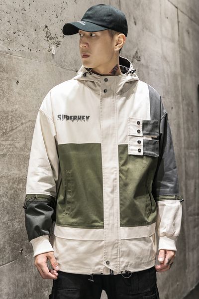 

2021 new casual loose jacket men's multi-pocket student casual long-sleeved jacket, Black;brown
