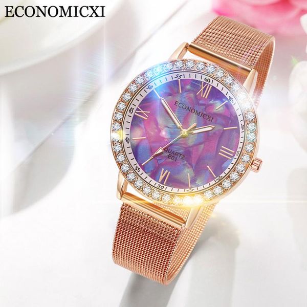 

wristwatches luxury women's quartz watch ladies fashion flower rhinestone wrist casual mesh stainless steel band clock female gift /d, Slivery;brown