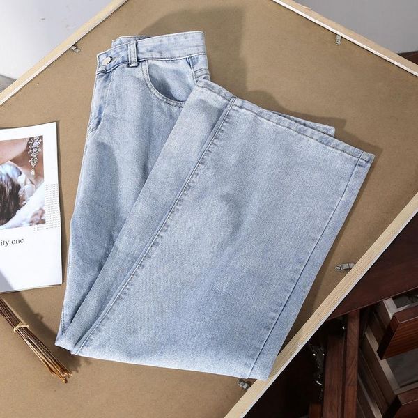 

women's jeans woman high waist clothes wide leg denim clothing blue streetwear vintage quality 2021 fashion harajuku straight pants