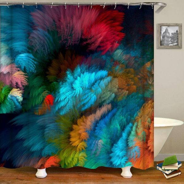 

shower curtains colorful dazzling curtain 3d printing bathroom with 12 hooks waterproof 180*180cm polyester fabric bath