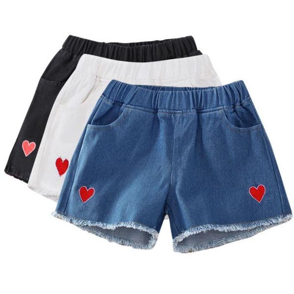 

2021 girls' summer denim shorts children 's fashion baby 's western style all -match primary school pants beach shorts3-13y, Black