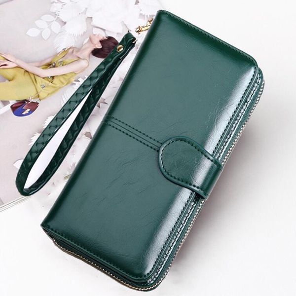 

salelearn on long rits wallet women's green clutch portfolio for poison women money bag coin cardholder 2021, Red;black