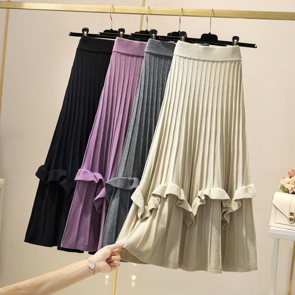 

autumn fashions plied high waist hem flouncing women in soft mesh women's skirts failed female jupe y113 sel3, Black
