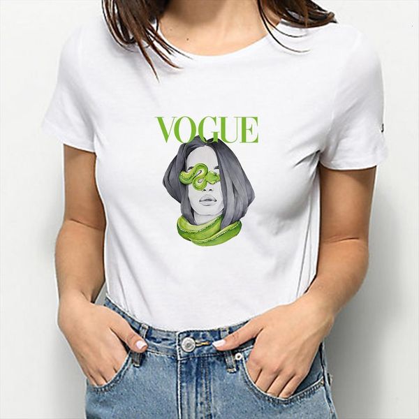 

pop watercolor butterfly girl womens t shirts and cyan python printed cute clothes kawaii retro loose shirt trendy, White