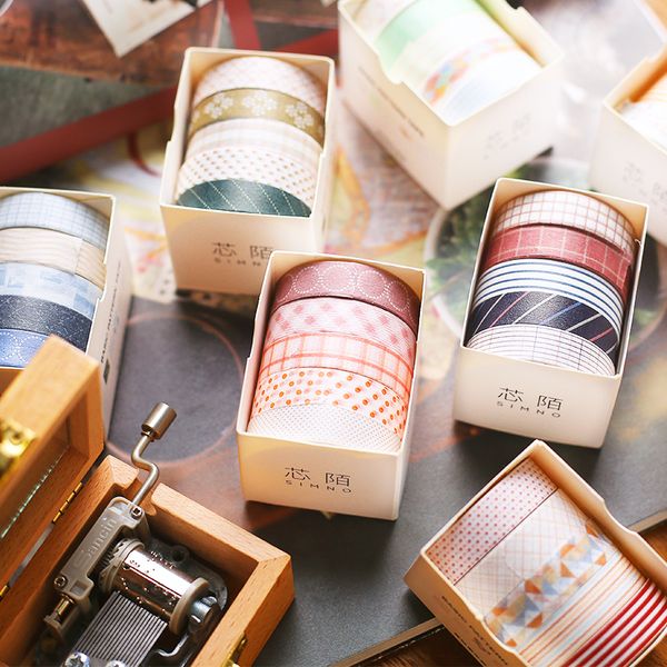 

3pieces/lot 5pcs/set cute basic color washi tape scrapbook diy masking tape school stationery store stationery supplies 2016