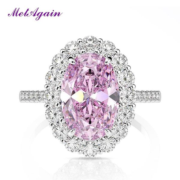 

cluster rings matagain pink yellow white quartz diamond for women 925 sterling silver wedding ring romantic fine jewelry, Golden;silver