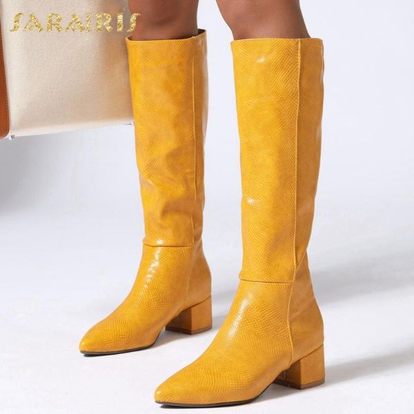 

boots sarairis square heels large sizes 47 winter shoes woman knee high, Black