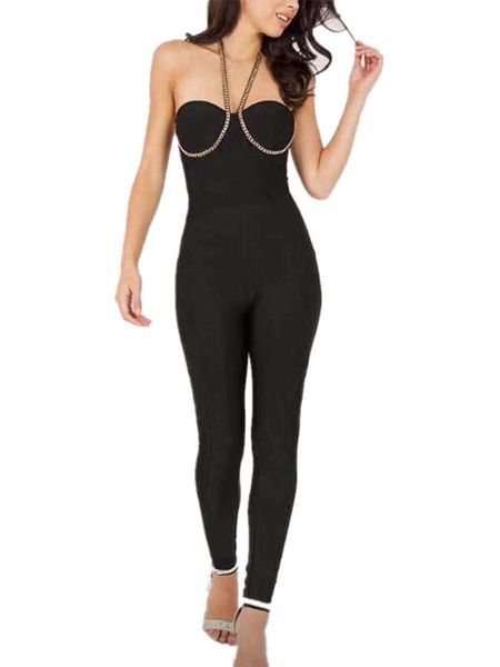

women's jumpsuits & rompers black bodycon for women party outfits body suits vestidos de mujer bandage, Black;white