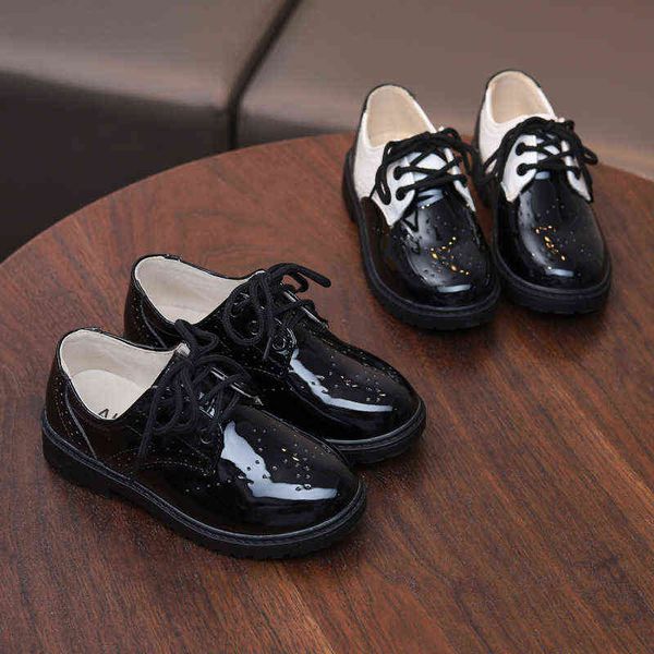 

boys black leather shoes spring and autumn style children's dress single shoe school show girls cotton shoe g1210, Black;red