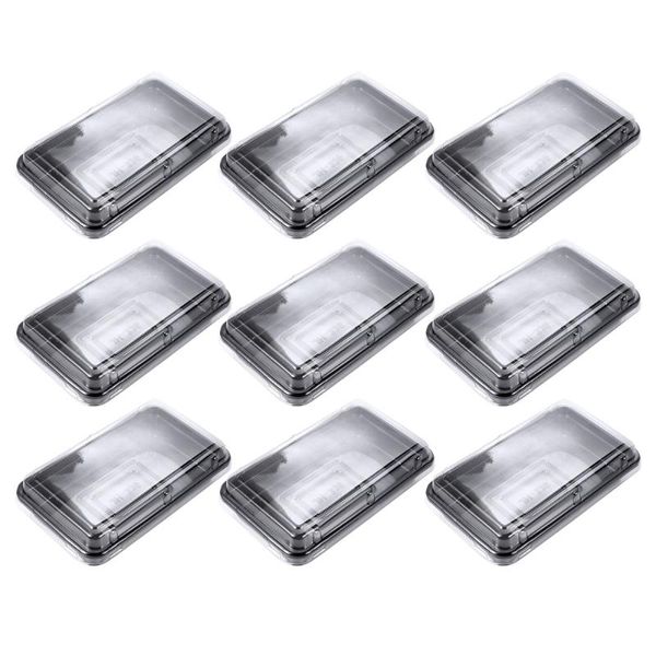 

50 pcs rectangular dessert tray for homemade kitchen patisserie (black)