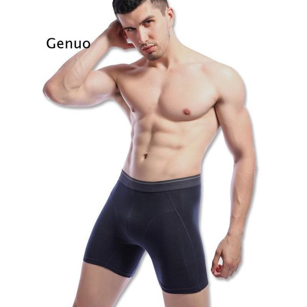 

underpants underwear panties man boxer natural cotton comfortable brand antibacterial sport fitness men long shorts, Black;white