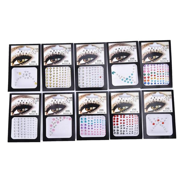 

temporary tattoos 1pc face art tattoo sticker eye decals shadow concealer dot rhinestones sticke flash festival party body glitter