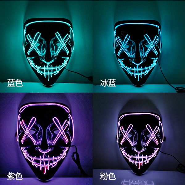 

halloween horror mask led glowing masks purge masks election costume dj party light up masks glow in dark 10 colors fast shipping