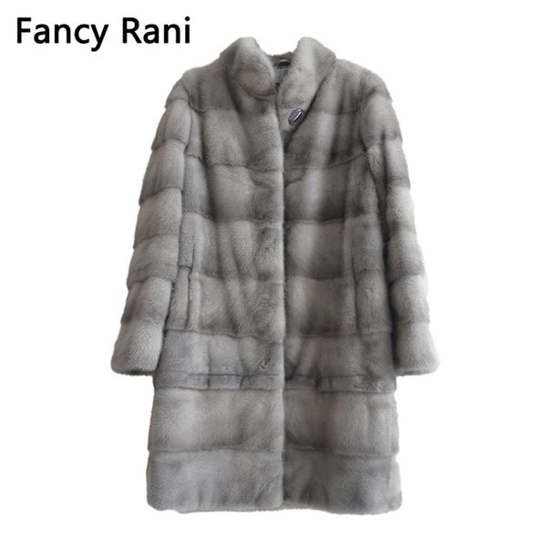 Real Natural Mink Pele Casaco Mulheres Inverno Casaco Longo Manga Destacável Comprimento De Roupa Ajustável personalizado 210910