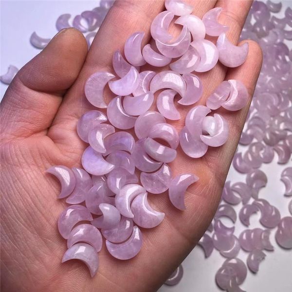 

decorative objects & figurines mini beautiful natural kunzite crystal stone purple hand made carved moon fashion figurine gifts
