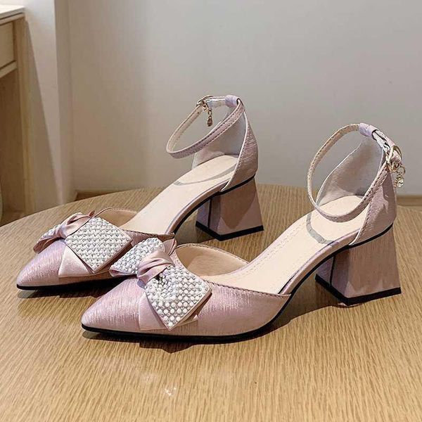 

sandals heels women brand lady sweet temperament high fashion woman shoes pointed toe casual 2021, Black