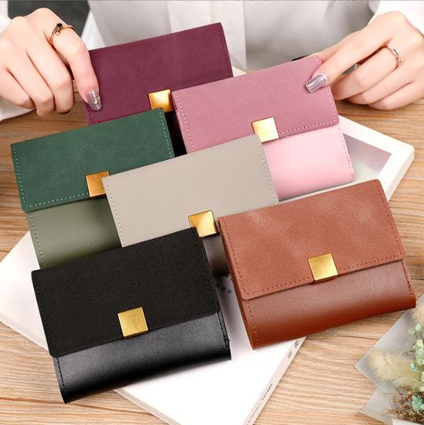 

2022 new short wallet korean wallets card bag, Red;black