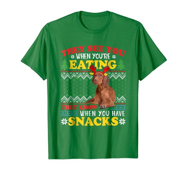 

Vizsla Ugly Xmas Shirt They See You When You're Eating, Mainly pictures