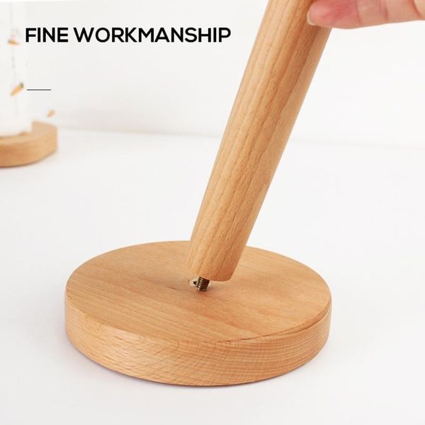 

toilet paper holders 667a natural beech standing towel holder wrap storage rack roll with anti-slip weighted base plastic