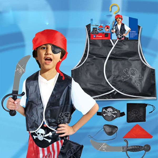 

Children's Pirate Experience Set Costume 8 Halloween, Black;red