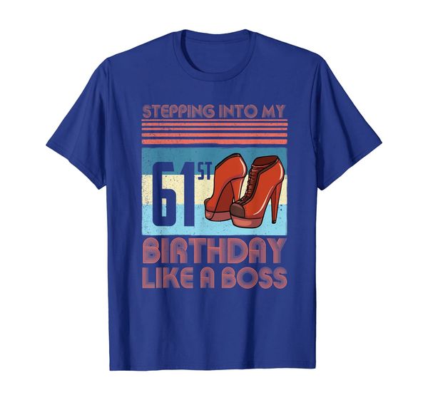 

stepping into my 61st birthday in 1958 tshirt womens gifts, White;black