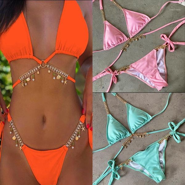 

style diamond bikini set rhinestone women swimsuits women's swimwear, White;black