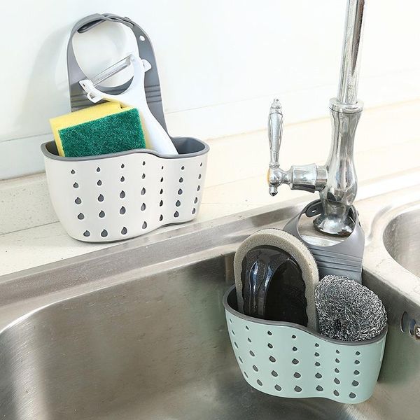 

kitchen storage & organization sink shelf dish cloth sponge bag soap portable adjustable hanging drain basket bath accessorie