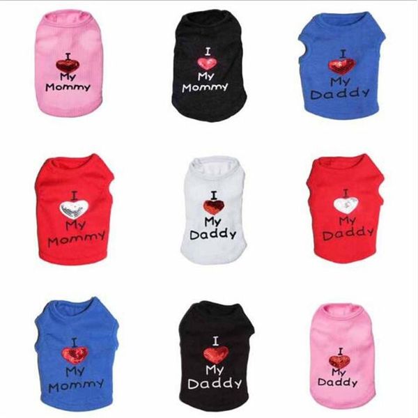 

dog apparel pet products clothes thread daddy mommy 12 vest teddy spring summer autumn