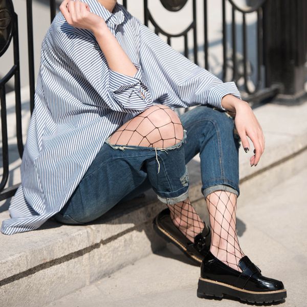 

big korean element mesh pantyhose fishnet mesh size medium mesh pantyhose c0224, Black;white