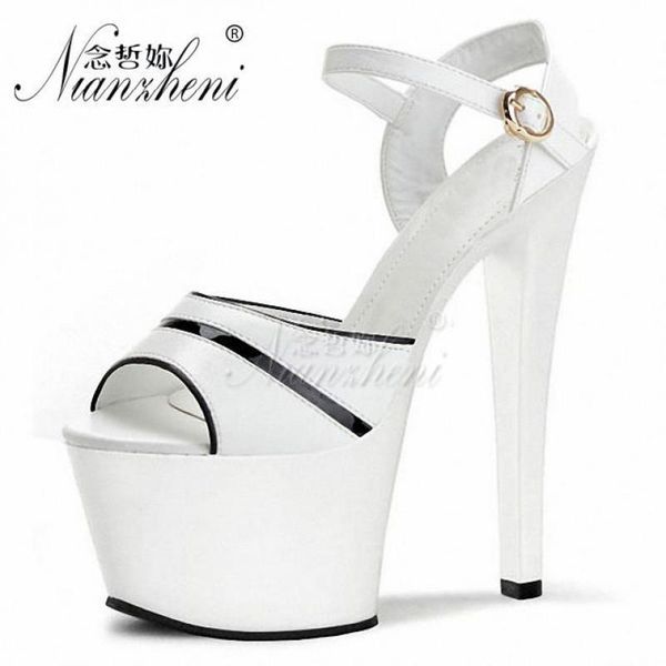 

sandals 17 cm all match high heels peep toe models party full dress stripper pole dance shoes stage show nightclub, Black