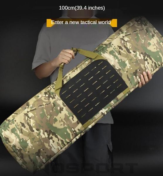 

stuff sacks 100cm rifle bag soft outdoor tactical carbine cases padded gun case with adjustable sling, multiple pouches