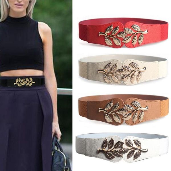 

belts fashion women girl stretch skinny retro elastic buckle waist belt for dress 2021 dresses metal, Black;brown