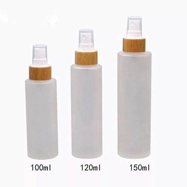 

storage bottles & jars 10pcs glass 100ml mist stream spray cap for essential oil product bamboo atomizer cream bottle