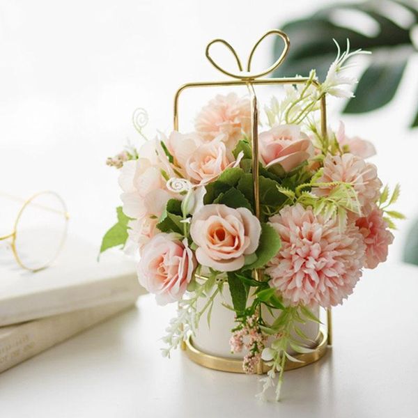 

decorative flowers & wreaths potted home decoration fake hybrid carnation table setting hydrangea artificial pink peony wedding decor