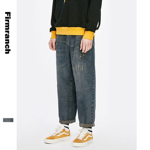 

firmranch spring/autumn vintage do old harlan pants straight casual denim jeans loose long youth stonewashed blue trousers