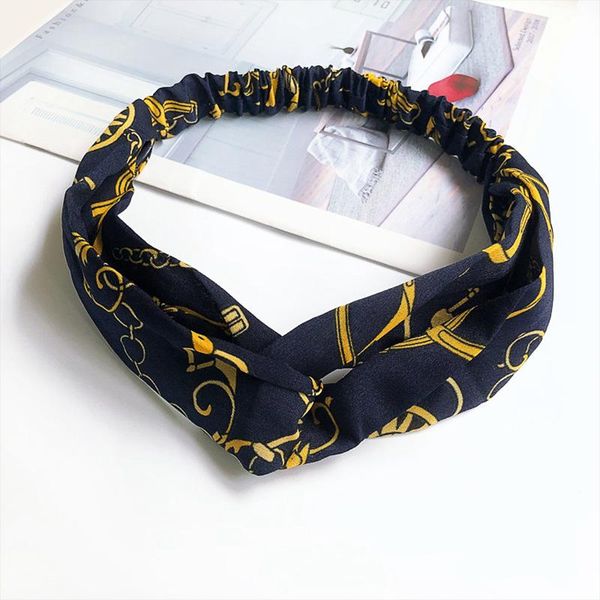

other h:hyde women girls summer bohemian hair bands print headbands knotted turban bandage elastic hairband accessories, Golden;white