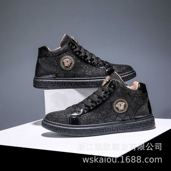 

new willow spiked shoes british fashion nightcb trend men's board casual, Black